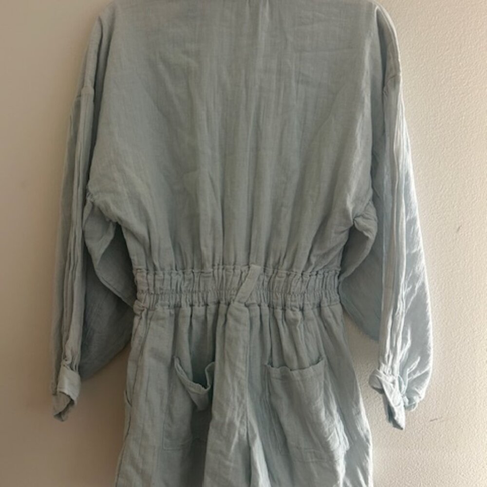 Jen's Pirate Booty x Free People Light Sky Blue Satisfaction Romper NWT - Picture 15 of 16